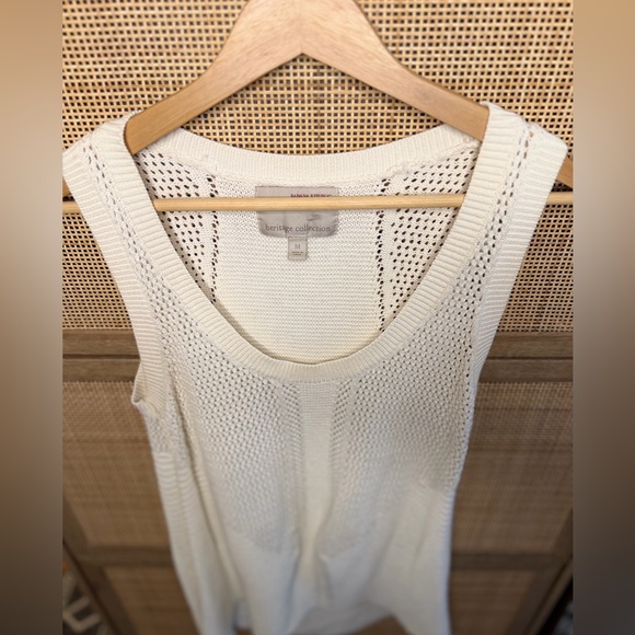 Banana Republic Heritage Cream Mesh Sweater Tank - Picture 2 of 6
